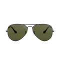 Tempered glass sunglasses with UV protection in gold, silver, and black frame options with dark green and blue lenses.