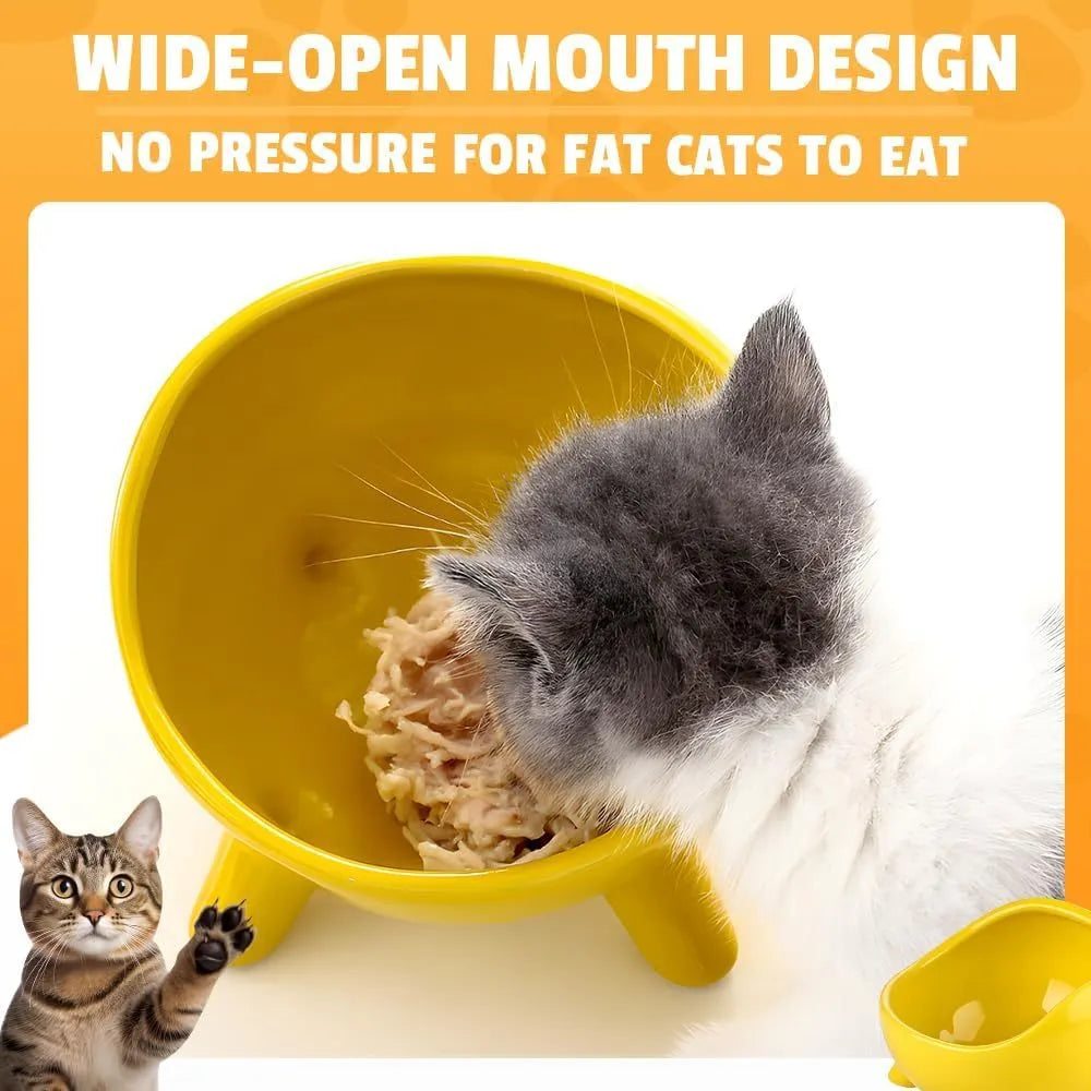 Green ceramic pet bowl with four legs and wide mouth design