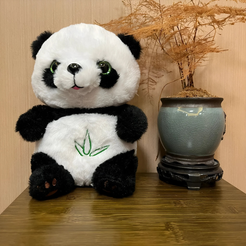 23cm cute panda doll plush toy with music and glowing functions, national treasure giant panda colour