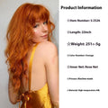 Women's orange wavy bangs synthetic wig made from high temperature fibre in natural style for role play