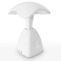 White modern LED desk lamp with touch control and built-in battery for bedroom study lighting