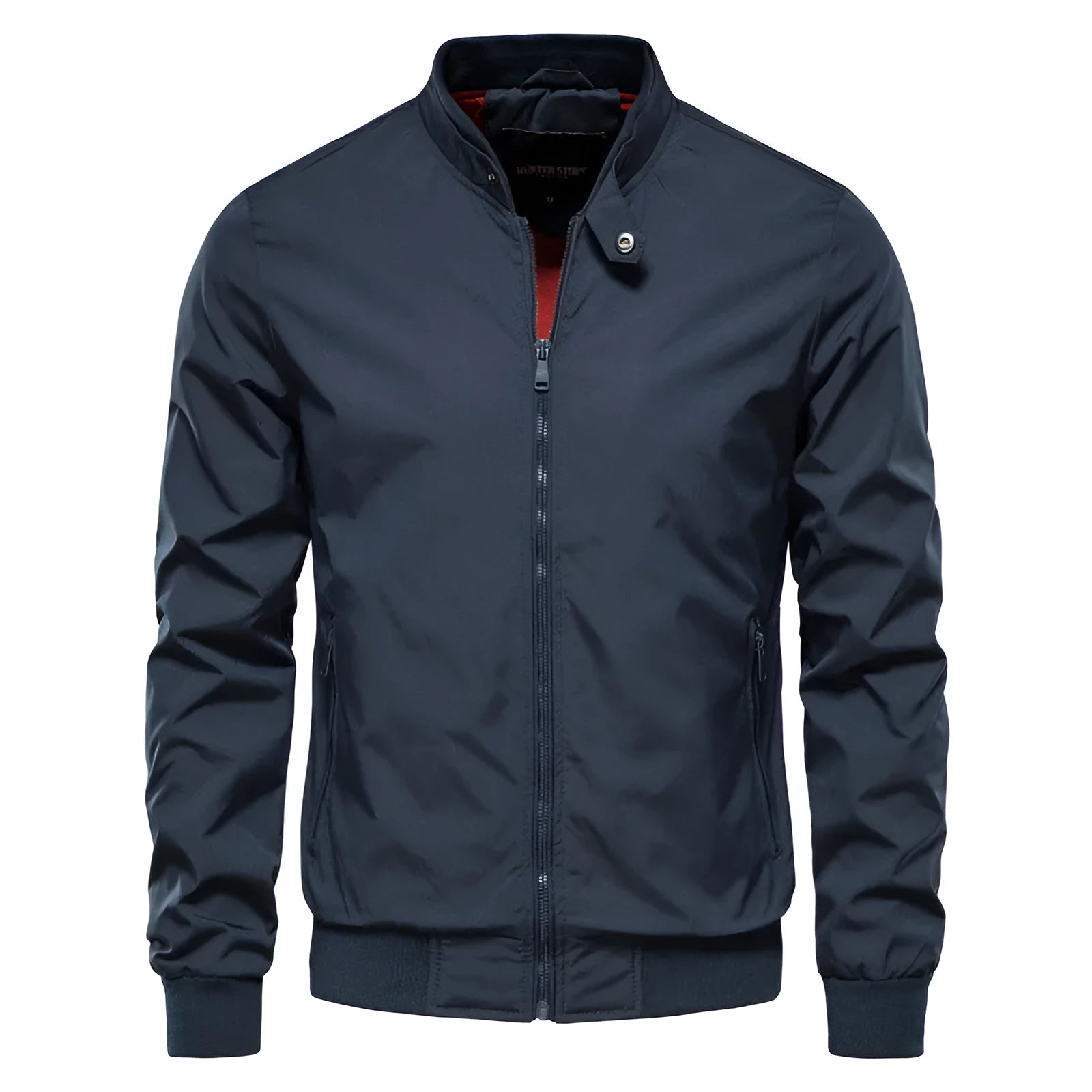 Men's solid colour thin casual jacket in polyester, shown in army green