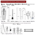 European style stainless steel cocktail set with 23 pieces including wine mixers and acrylic accessories