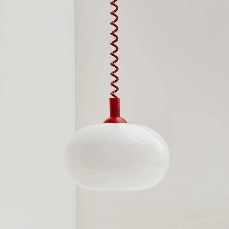 Chinese style glass chandelier D250mm modern simplicity with red flexible wire