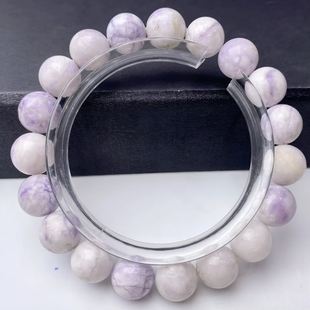 Natural purple turquoise bead bracelet for women shown in three bead size options.
