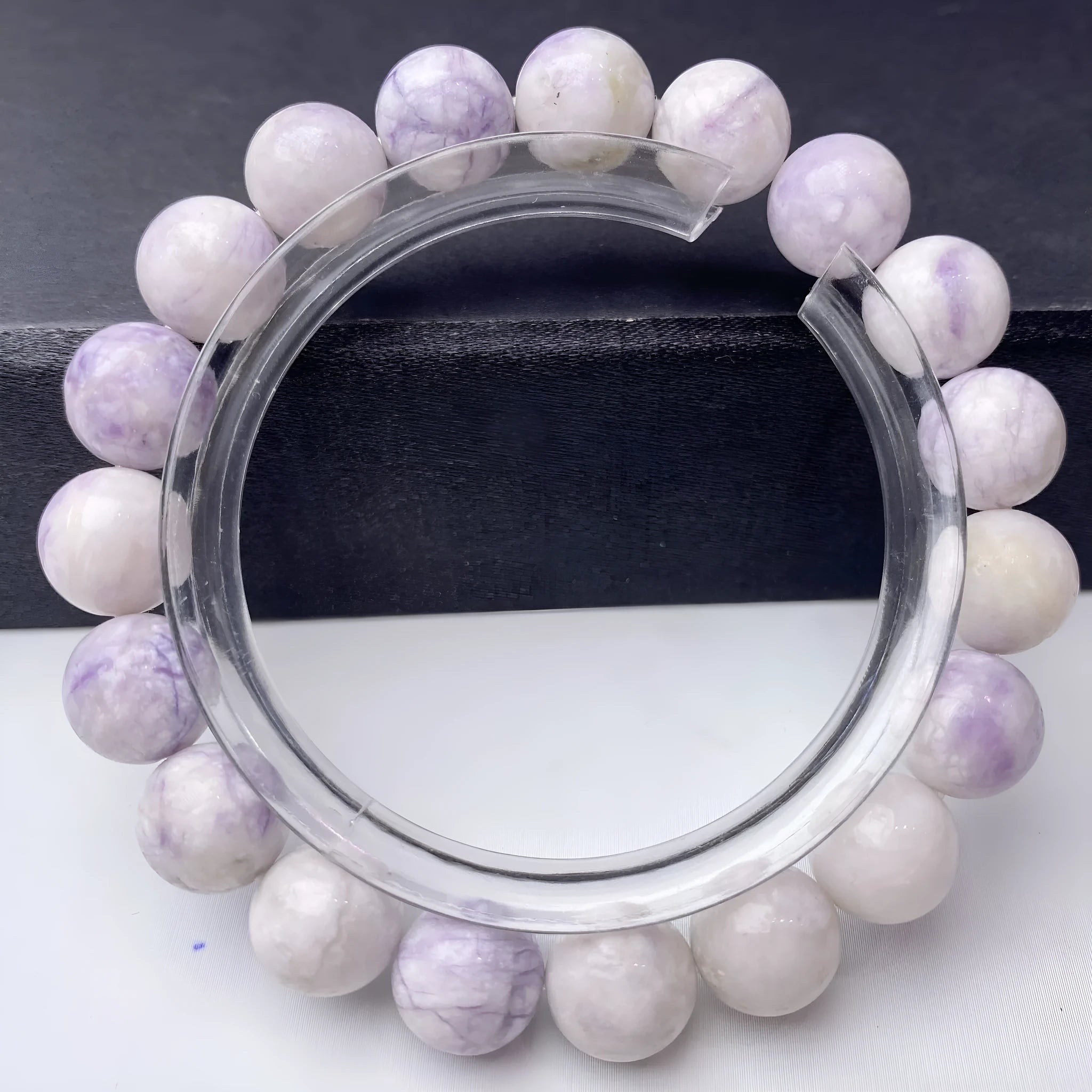 Natural purple turquoise bead bracelet for women shown in three bead size options.