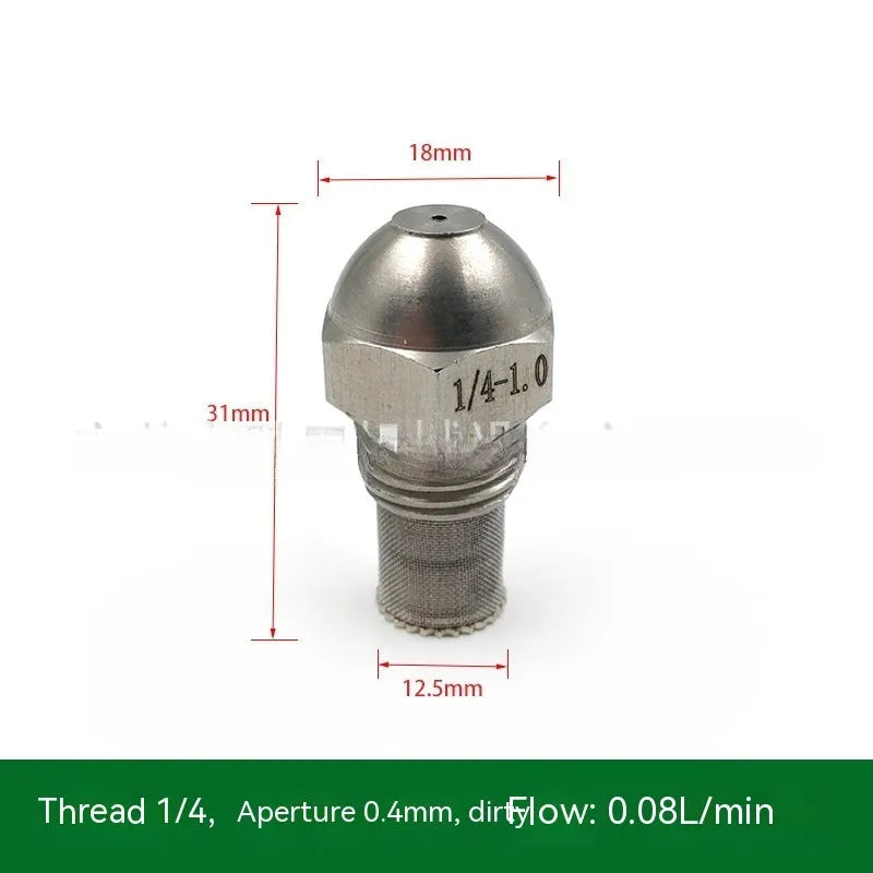 304 stainless steel fine atomization nozzle with external thread connection and multiple aperture size options