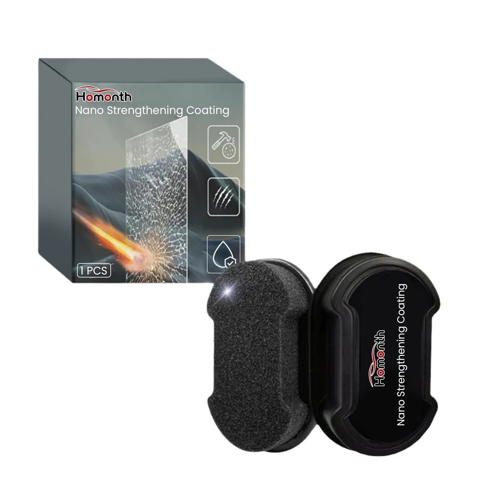Rectangular car cleaning sponge for windshield and vehicle window maintenance with hydrophobic properties
