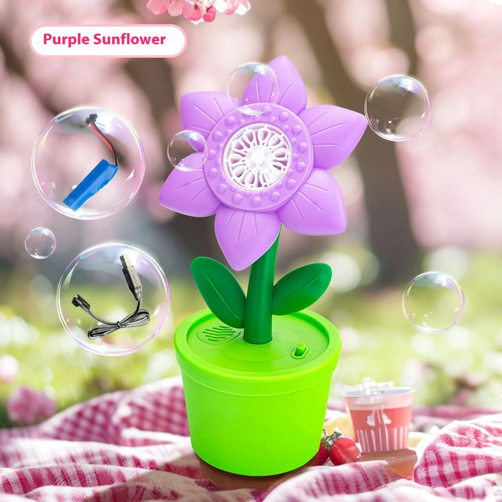 Rechargeable children's ABS bubble machine in red, blue, yellow, purple, or pink style for outdoor play