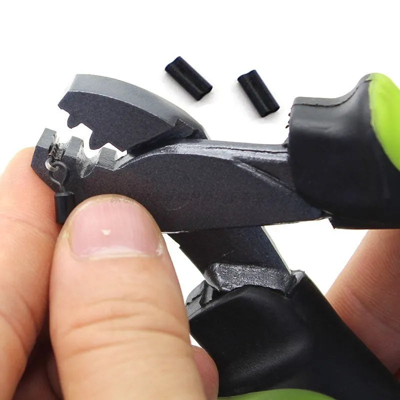 Green corrosion-resistant fishing cable cutters or pliers for cutting line and light wire