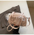 Women's casual PU shoulder handbag with bandage bow design in milky white colour showing sewing thread details
