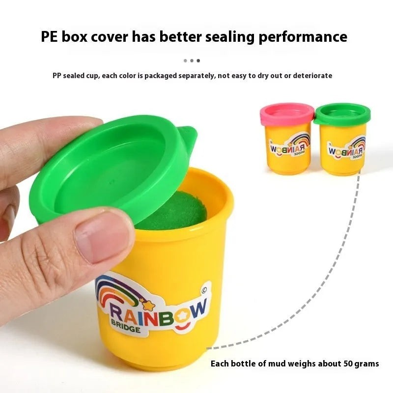 24 colour 1200g canned plasticene clay set for children 4-6 years old with thermal shrink film seal