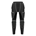 Adult knee anti-collision compression pants in black with black line, cropped leg, sports protective gear