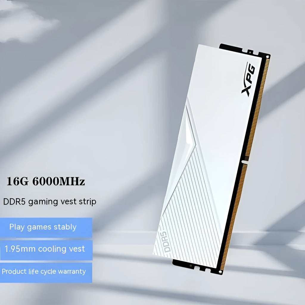 White DDR5 desktop gaming memory bar single module 16GB 32GB 6000MHz 6400MHz