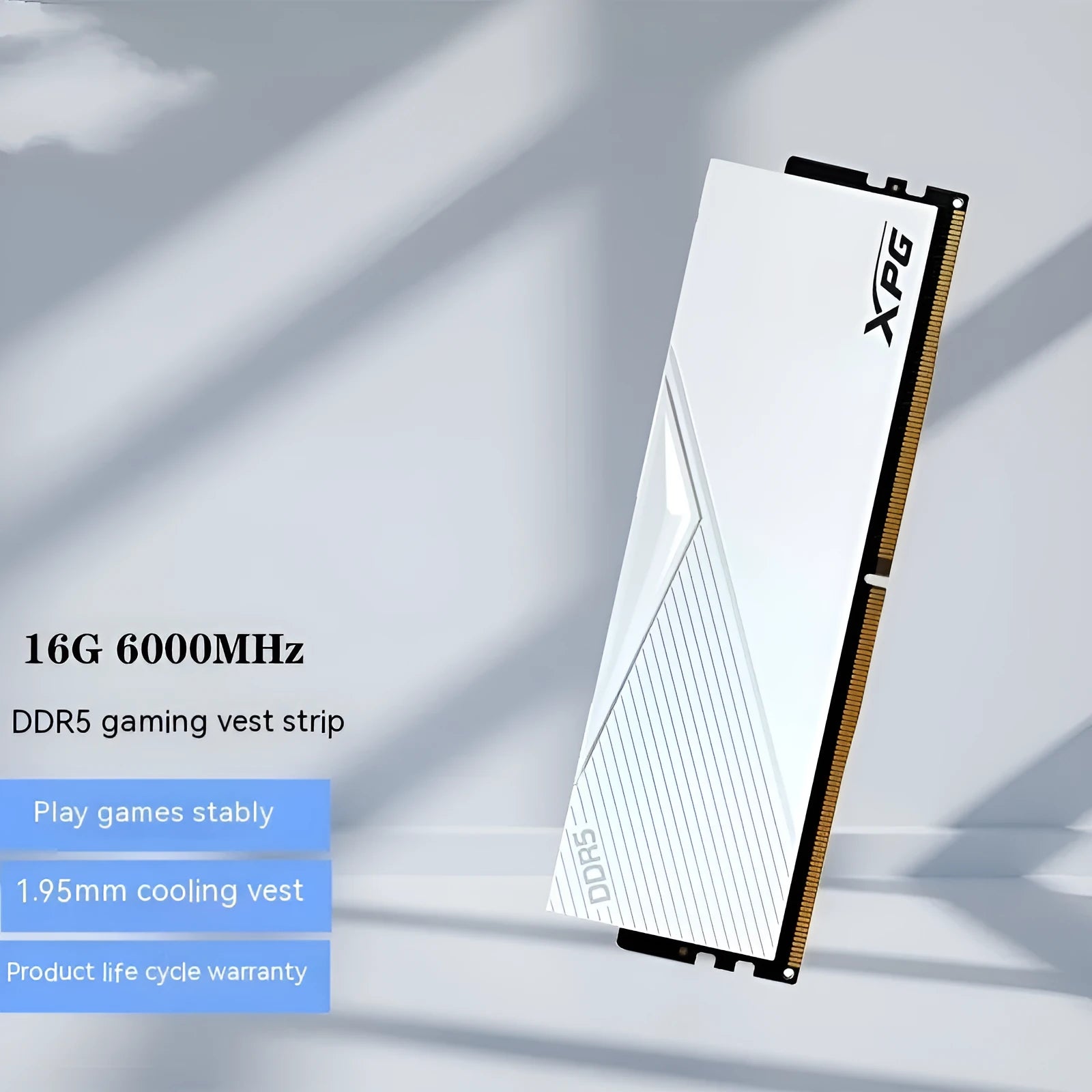 White DDR5 desktop gaming memory bar single module 16GB 32GB 6000MHz 6400MHz