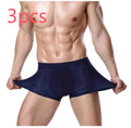 Men's solid colour modal boxer briefs with a U convex design on a mid waist.