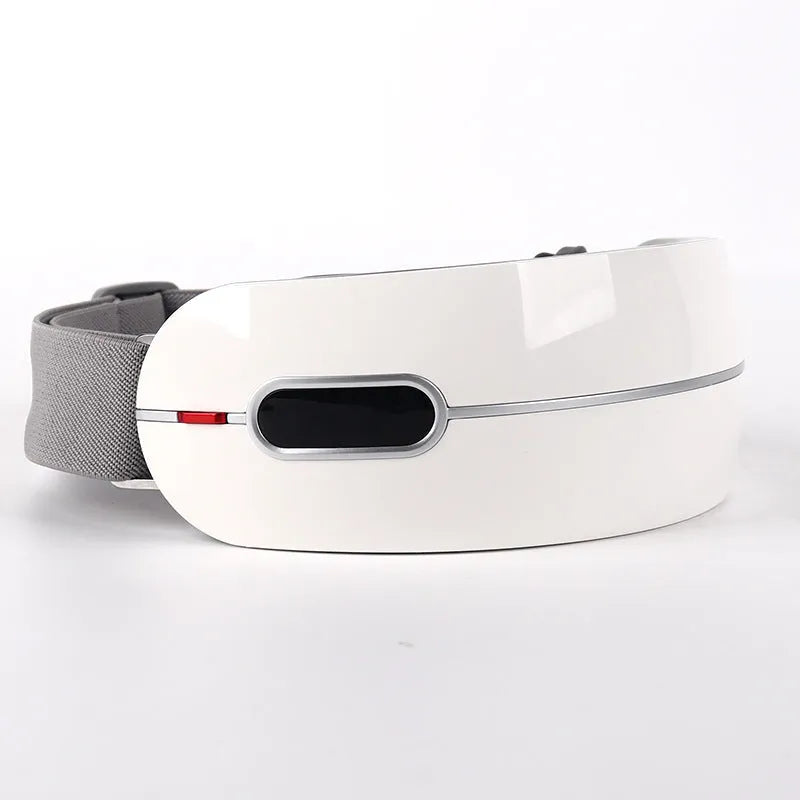 Black kneading eye massager with hot compress and vibration, USB rechargeable, 1200mAh battery