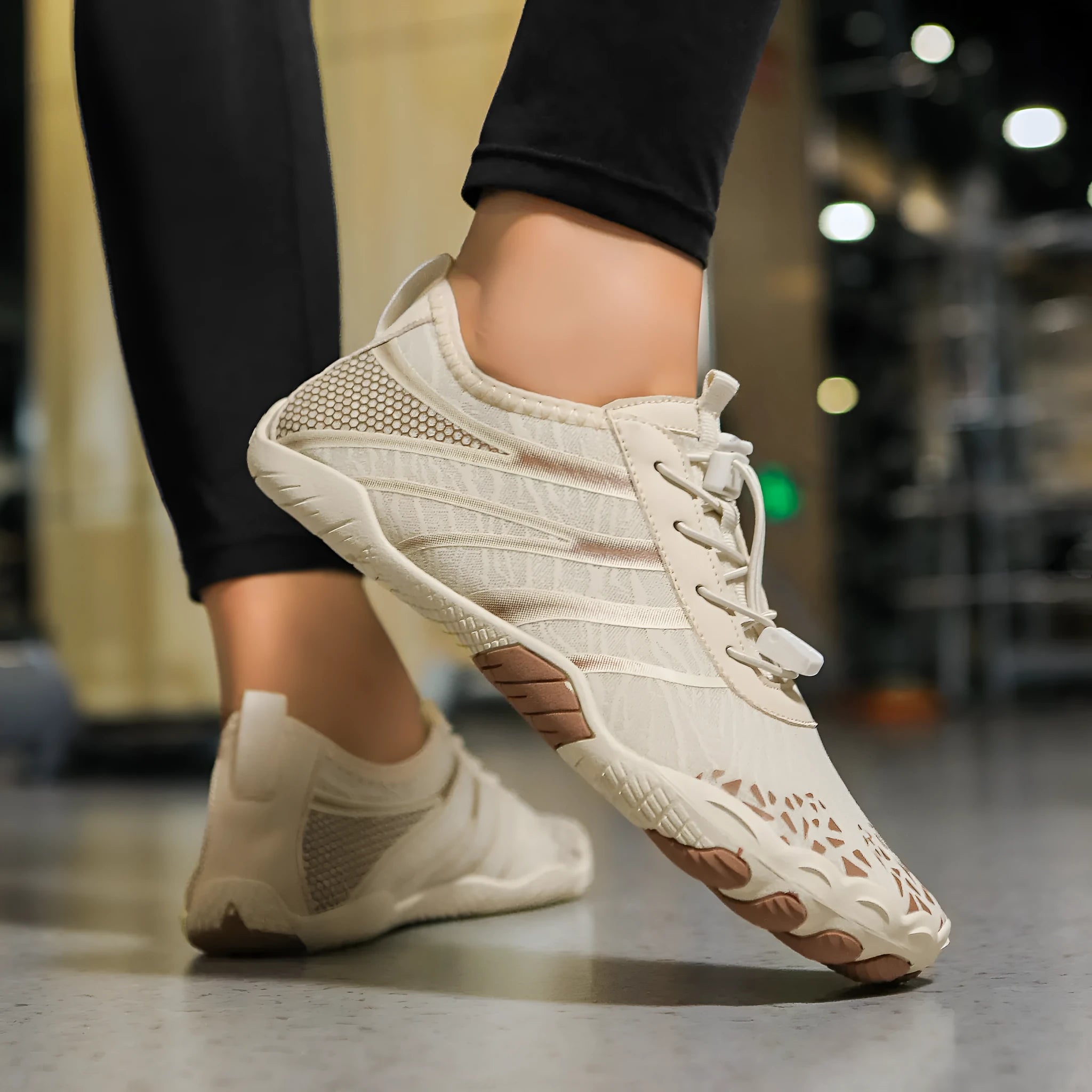 A pair of casual Lycra stretch fabric beach running shoes for upstream sports, shown in one of five available colours.