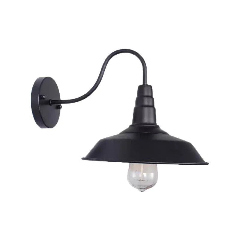 Retro style villa courtyard wall lamp in silver or copper finish with bevel or right angle styling