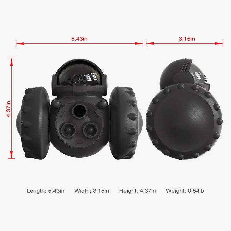 Interactive dog treat leaking toy in black – puzzle tumbler slow feeder for small and large dogs