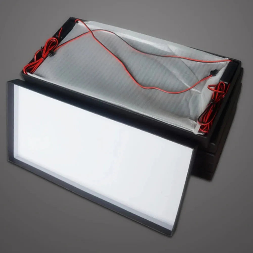 Two LED license plate lights for trucks with plastic housing and uniform illumination