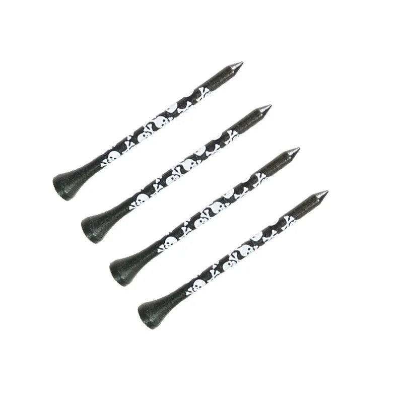 Black skull print bamboo dowel pins for golf shoes in 70mm and 83mm lengths