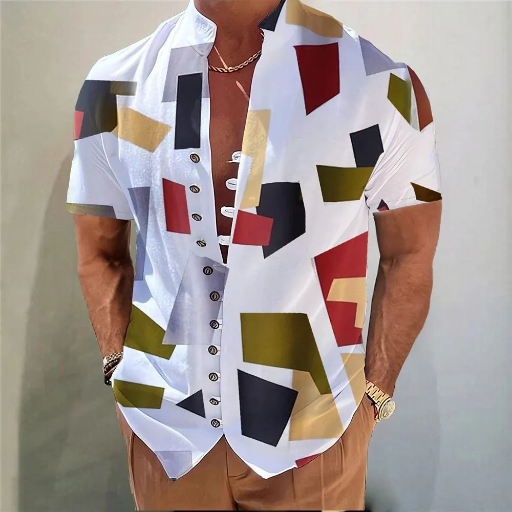 Youth short-sleeve cardigan with geometric 3D floral print in solid colour options