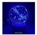 3D colourful touch night light with black base, USB power, seven colour settings, 87x87x42mm