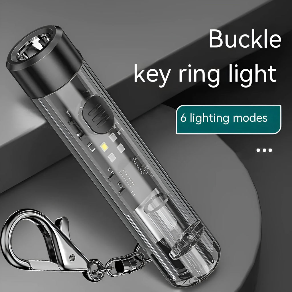 Black portable outdoor flashlight with 1W LED and USB rechargeable built-in battery
