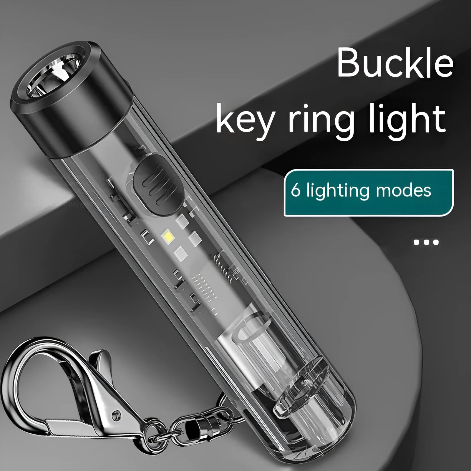 Black portable outdoor flashlight with 1W LED and USB rechargeable built-in battery