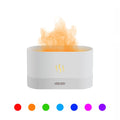 USB ultrasonic flame humidifier with RGB colour changing night light, 180ml tank, black and white options