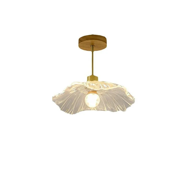 Japanese style log walnut colour brass ceiling lamp for entrance hallway tricolor light compatible 220V