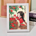 Children's DIY diamond painting kit with cartoon panda, canvas, and plastic frame