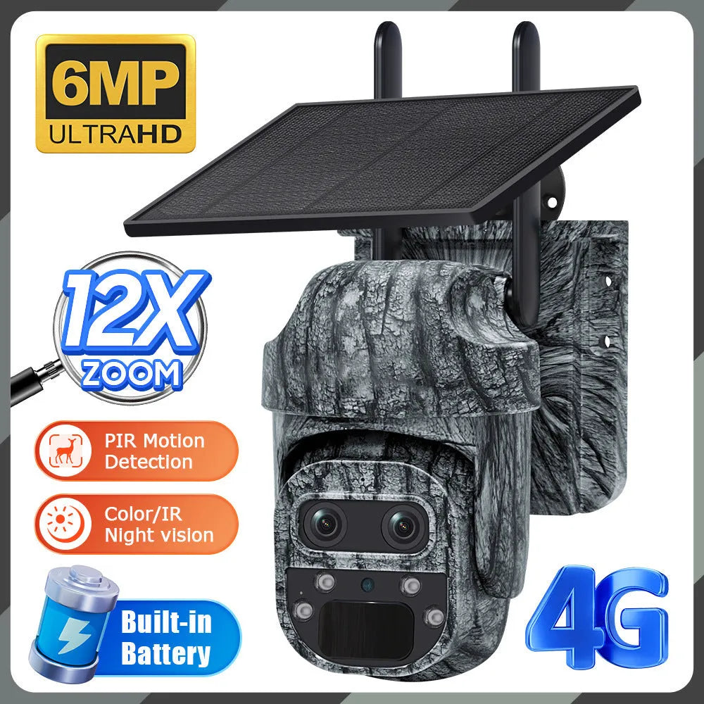 6 million HD night vision 4G solar camouflage camera ceiling head IP66 outdoor security