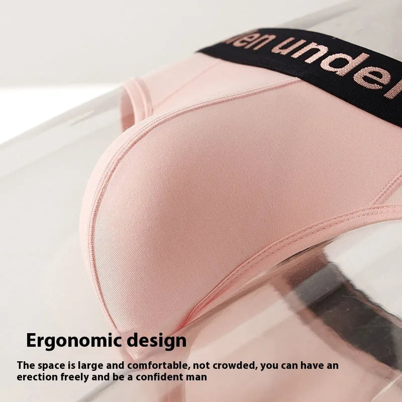 Men's low waist modal briefs in black with a gradient belt detail on the waistband.