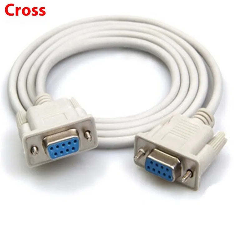 Milky white female to female DB9 serial cable with 1.5 metre length