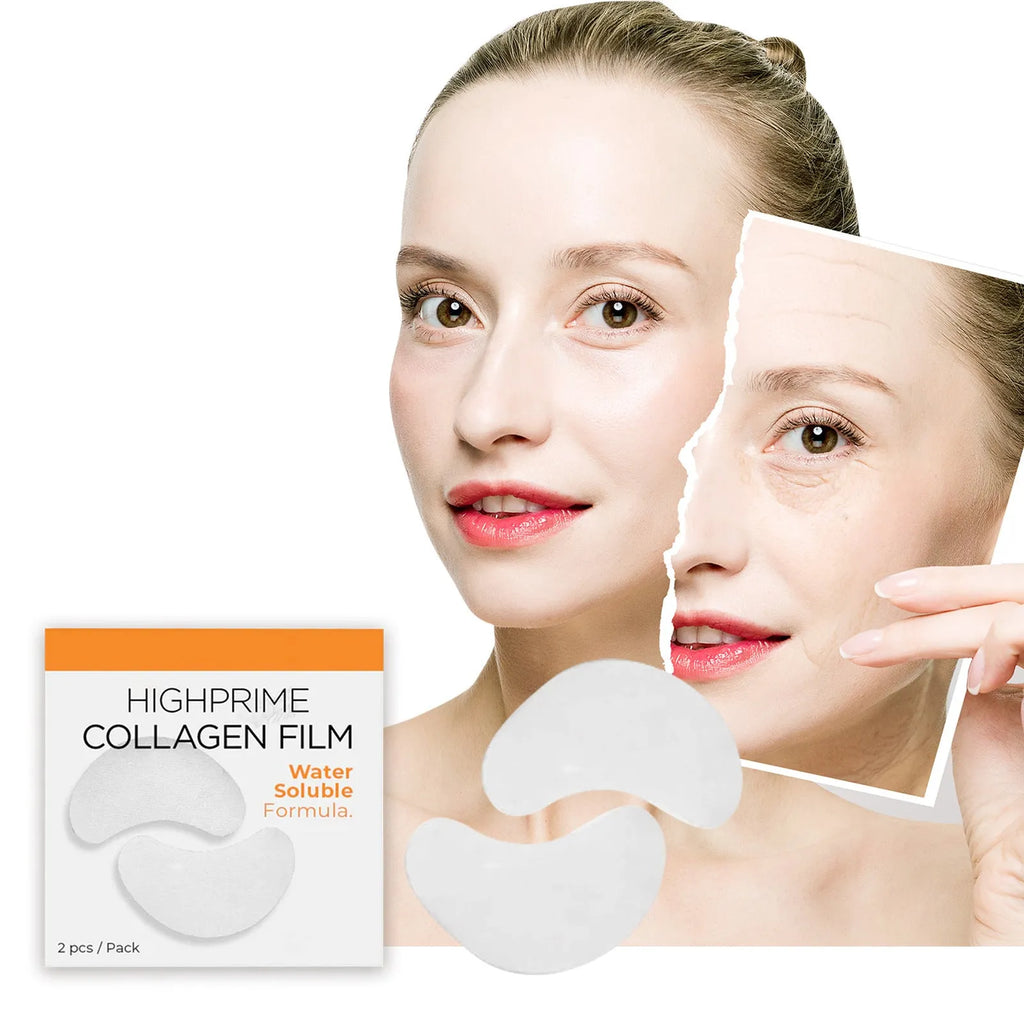 Collagen water-soluble facial mask with hyaluronic acid, 2 pieces, for hydrating and brightening under-eye skin