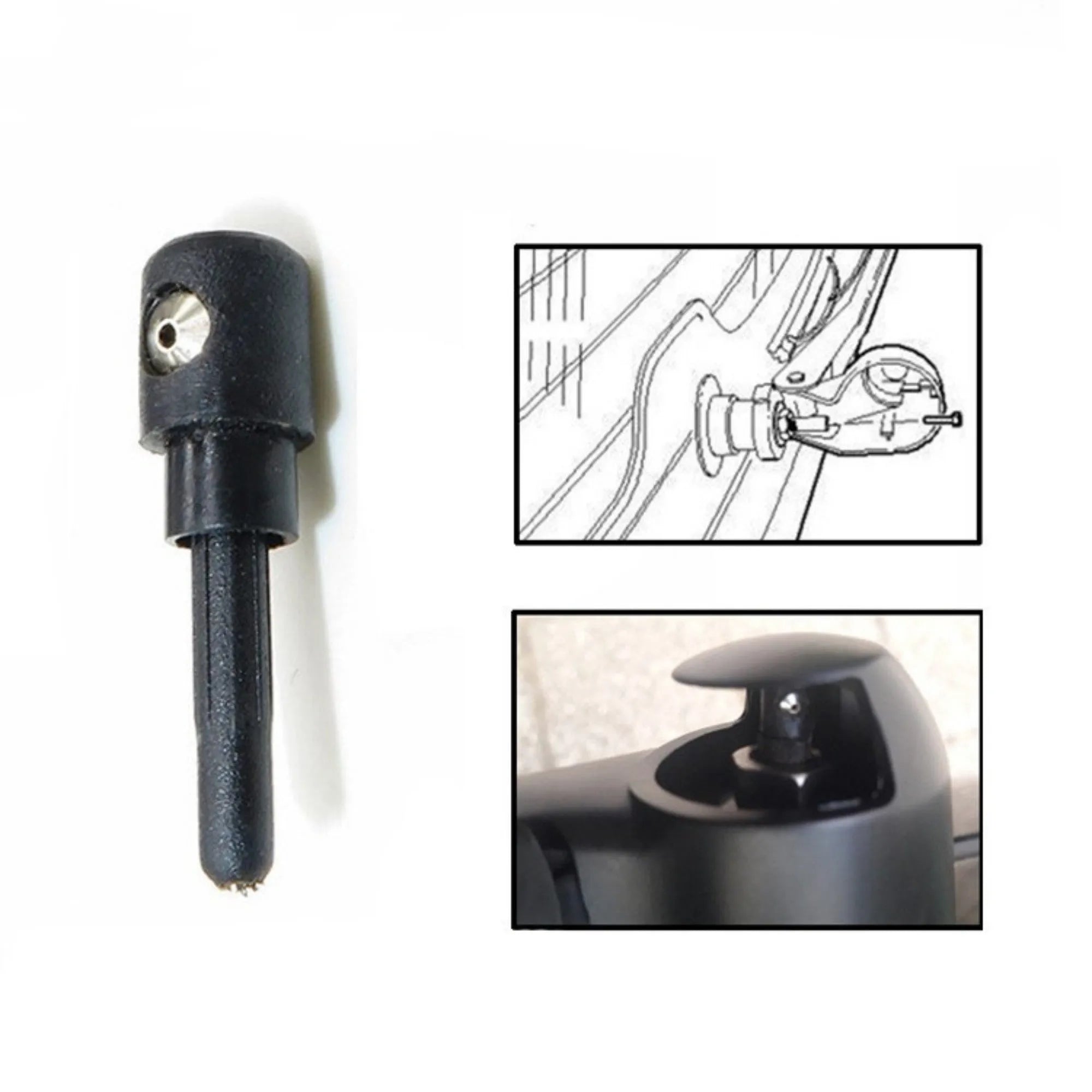 Black plastic rear wiper cover nozzle set for Volkswagen Tiguan and Golf models