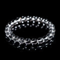 Natural Donghai old materials white water round bead crystal bracelet in old mine white on a wrist.