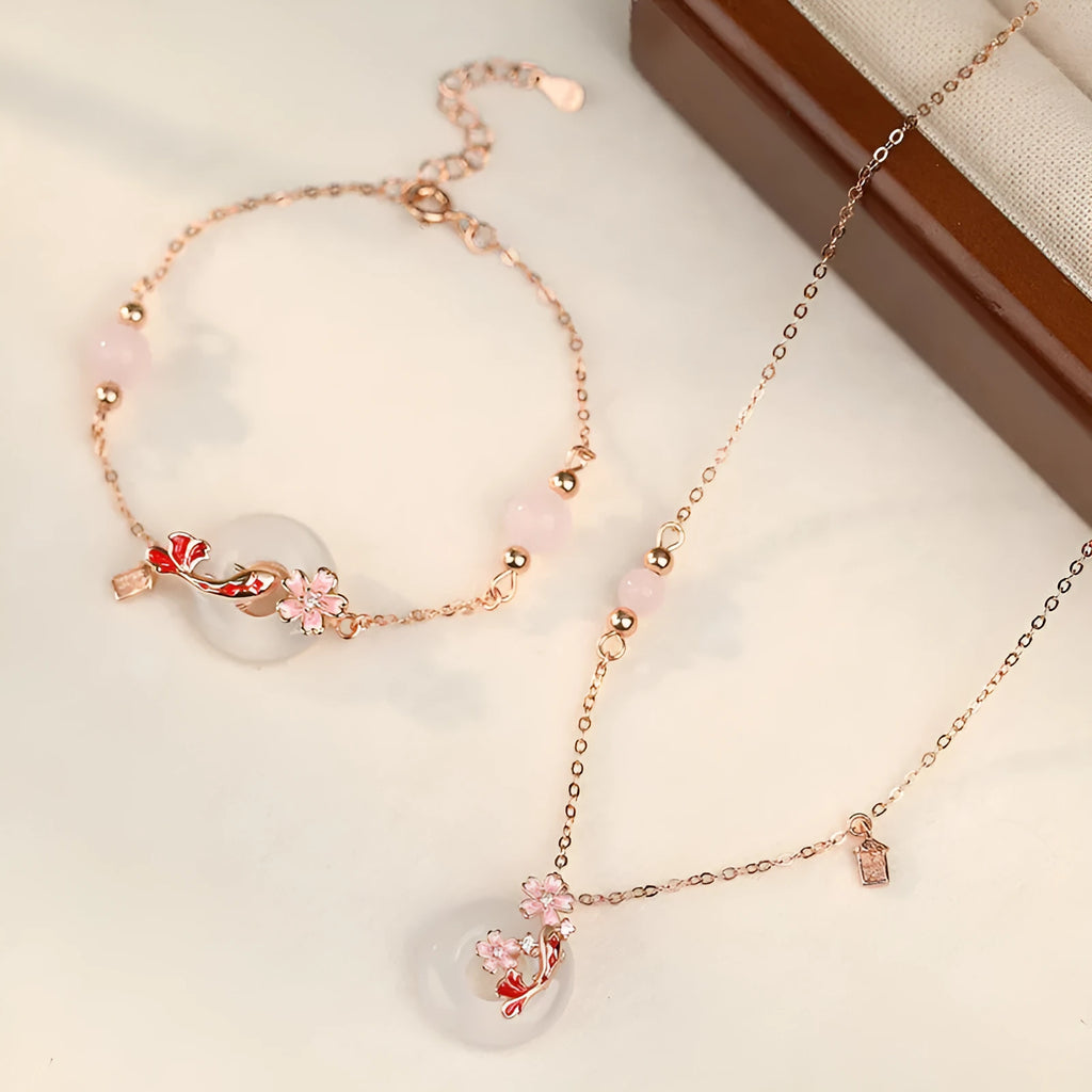 S925 sterling silver bracelet with white chalcedony crystal in a koi bracelet design for women.