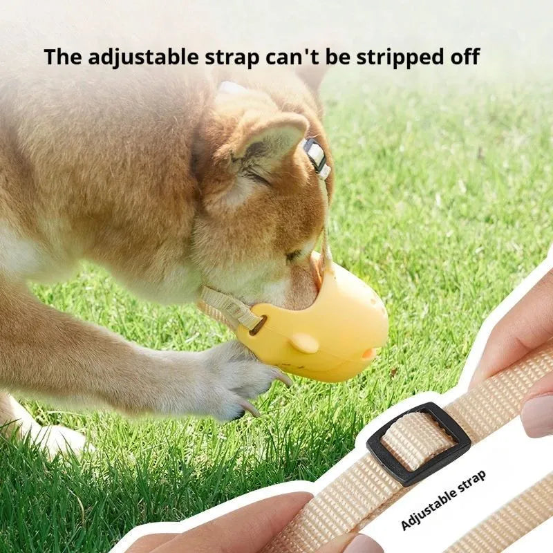 Portable breathable adjustable dog muzzle for small medium dogs in blue