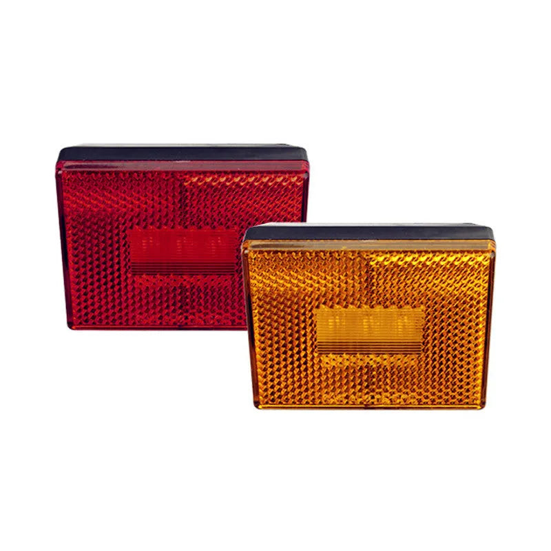 LED trailer side clearance light with red/yellow PC cover and 19cm wiring