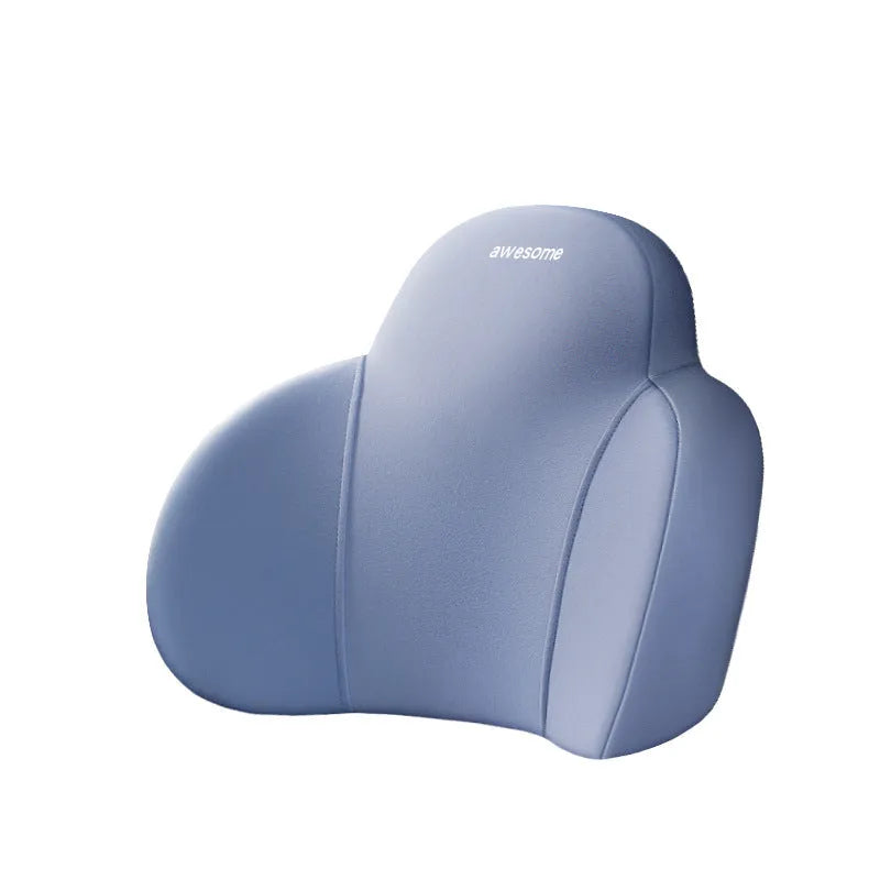 Automotive headrest and lumbar support pillows with memory foam filling and cotton covers in multiple colour options