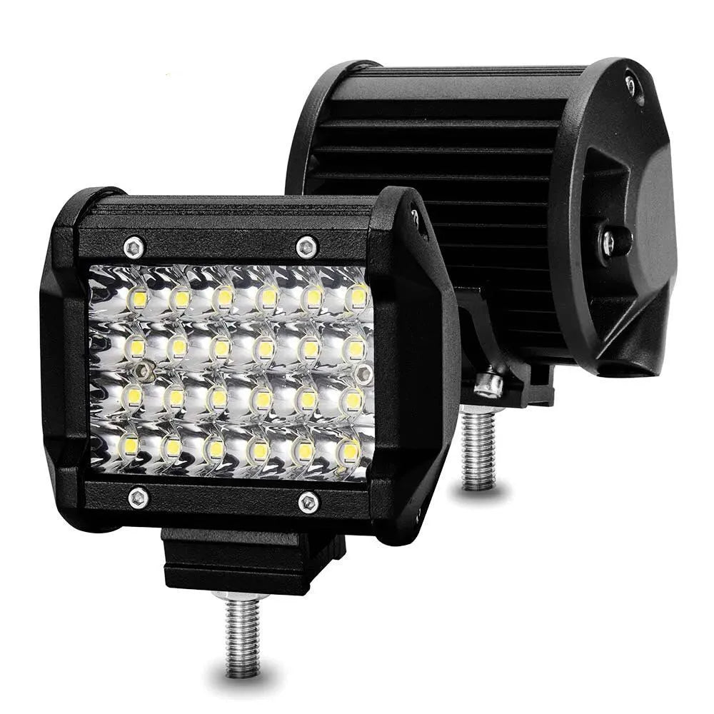 Black 4-row high-power LED strip light with aluminium case and stainless steel bracket