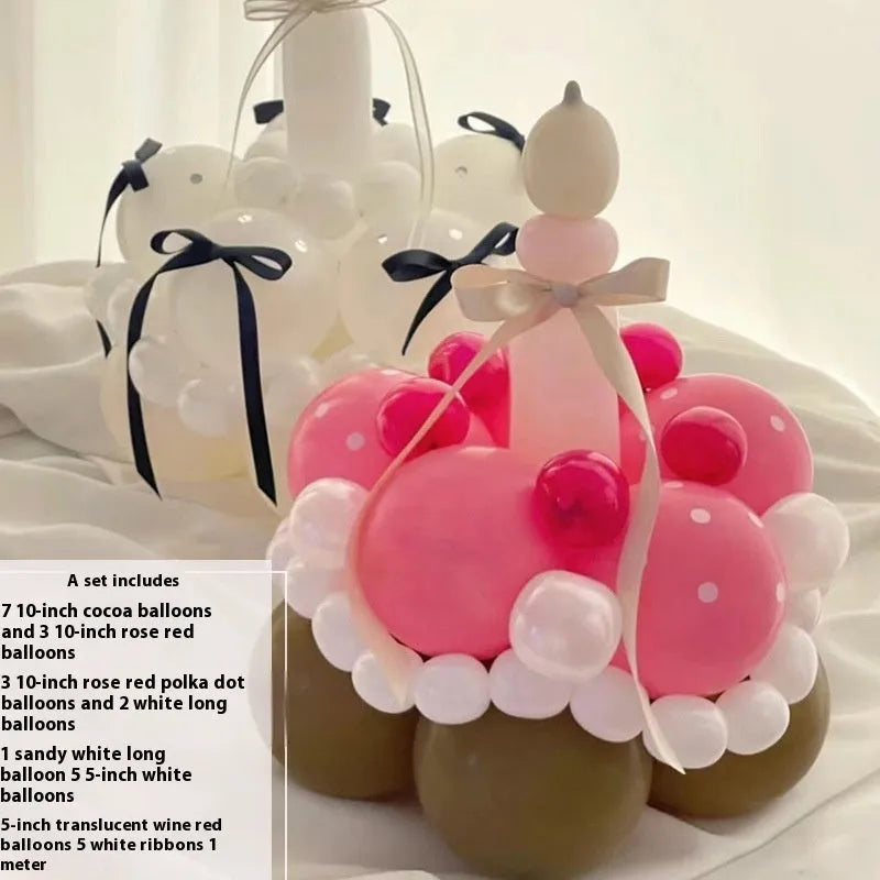Balloon bouquet DIY kit for cake decoration with round balloons in assorted styles