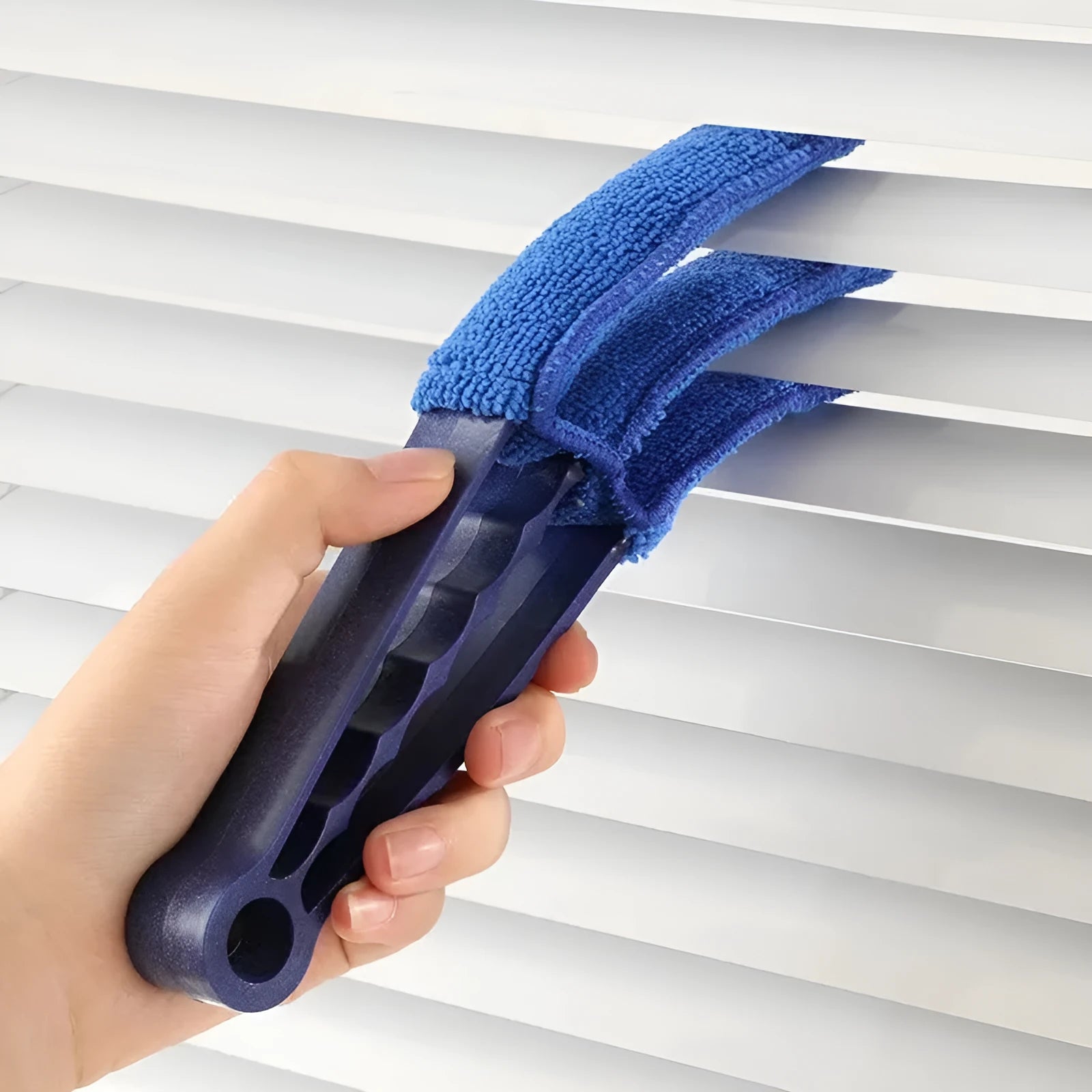 Car interior cleaning brush set with round disc brushes, PP bristles, and plastic handles - 9 piece option shown