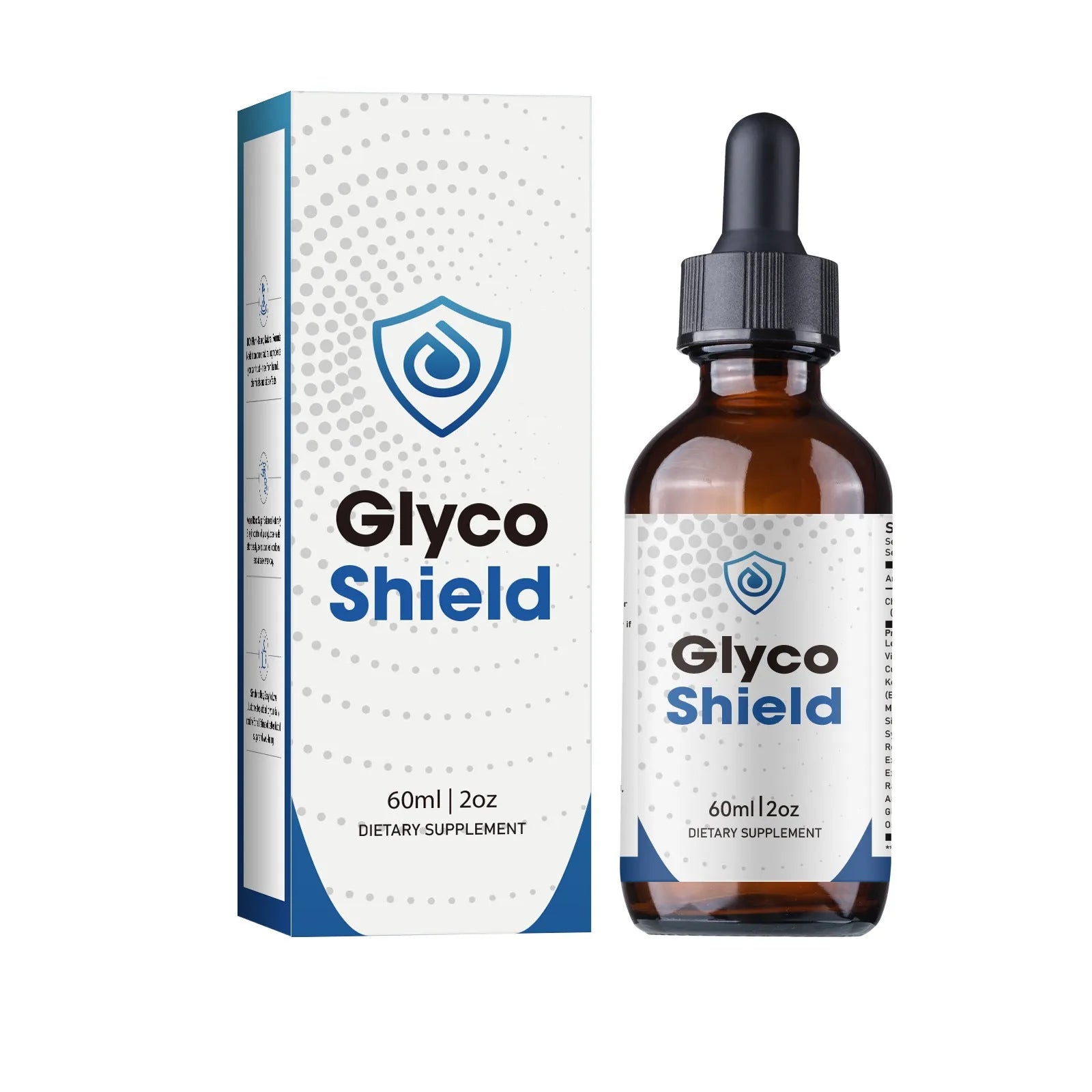60ml bottle of men's dietary supplement drops with dropper