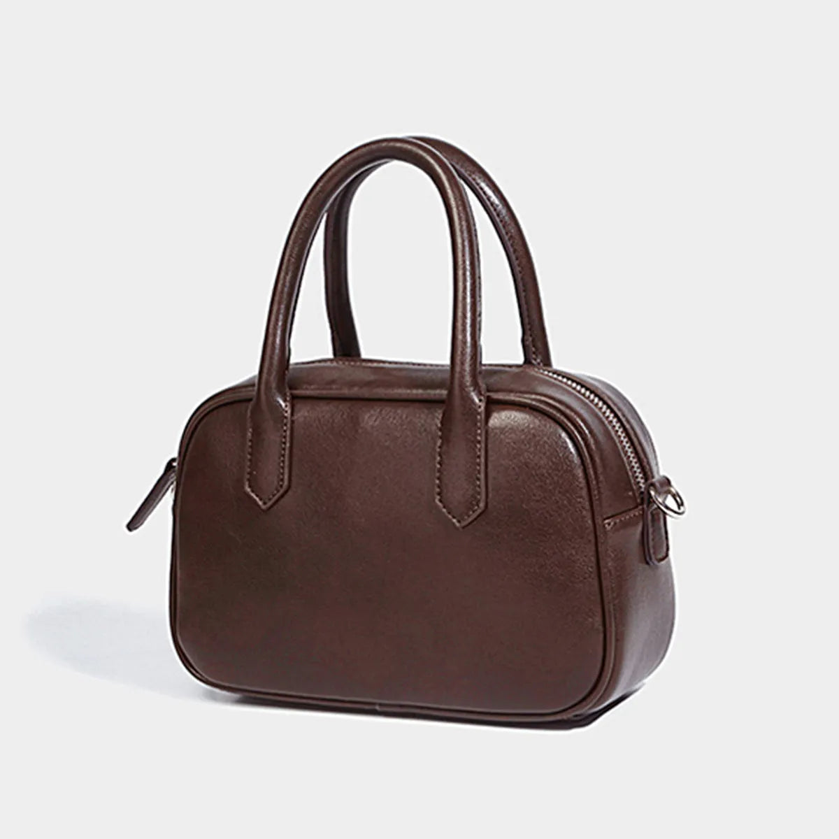 Retro square PU leather messenger bag with adjustable shoulder strap in black colour