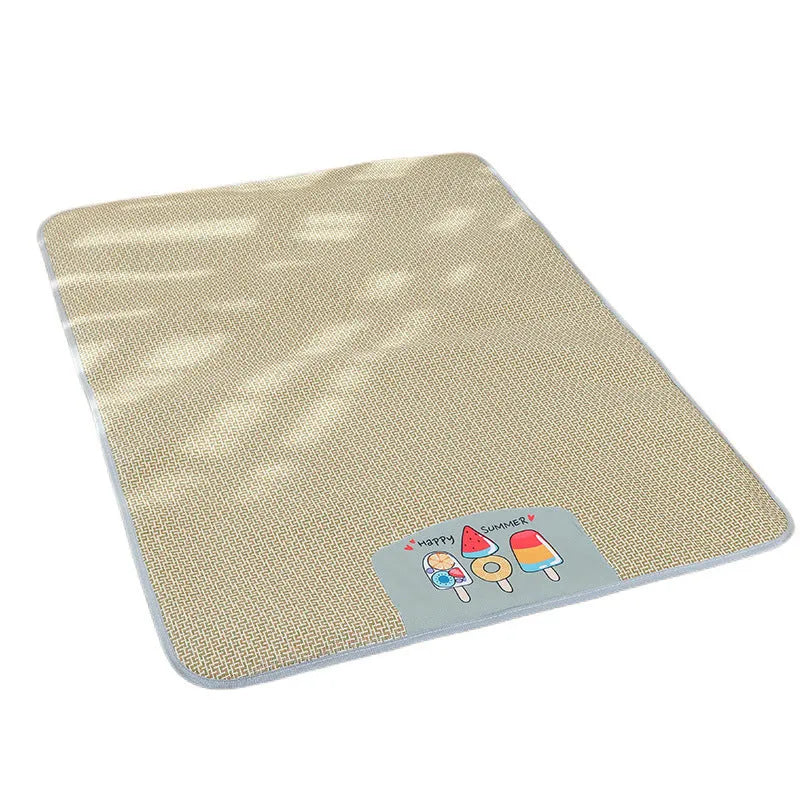 Pet Mat Dog Sleeping Non Slip Ice Cushion Summer Ice Cream Colour Available in S M L XL XXL Sizes 45x35 to 120x90 cm Rattan Mat Sponge Cloth Construction