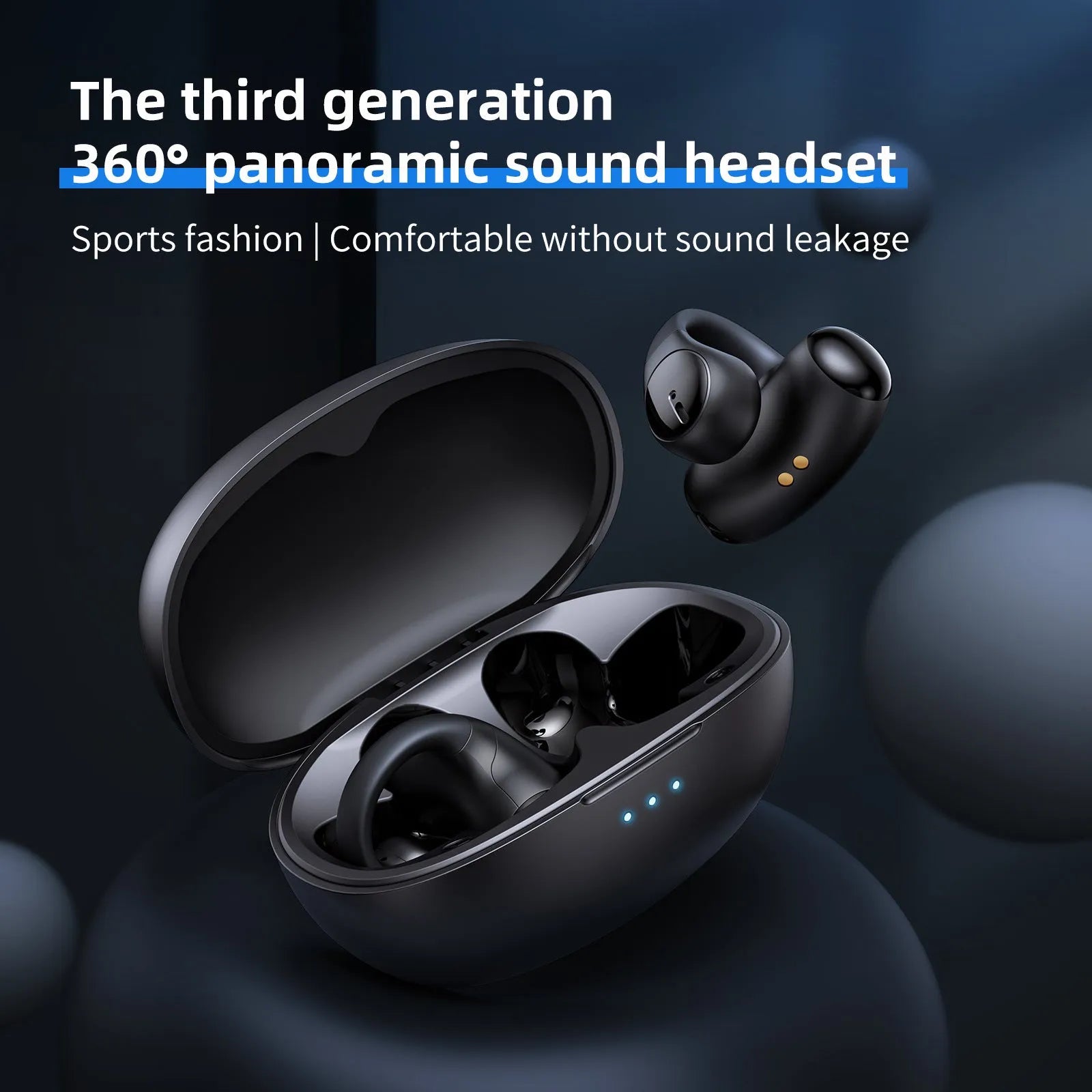 T306 black and white wireless Bluetooth gaming headset with sports ear hook design